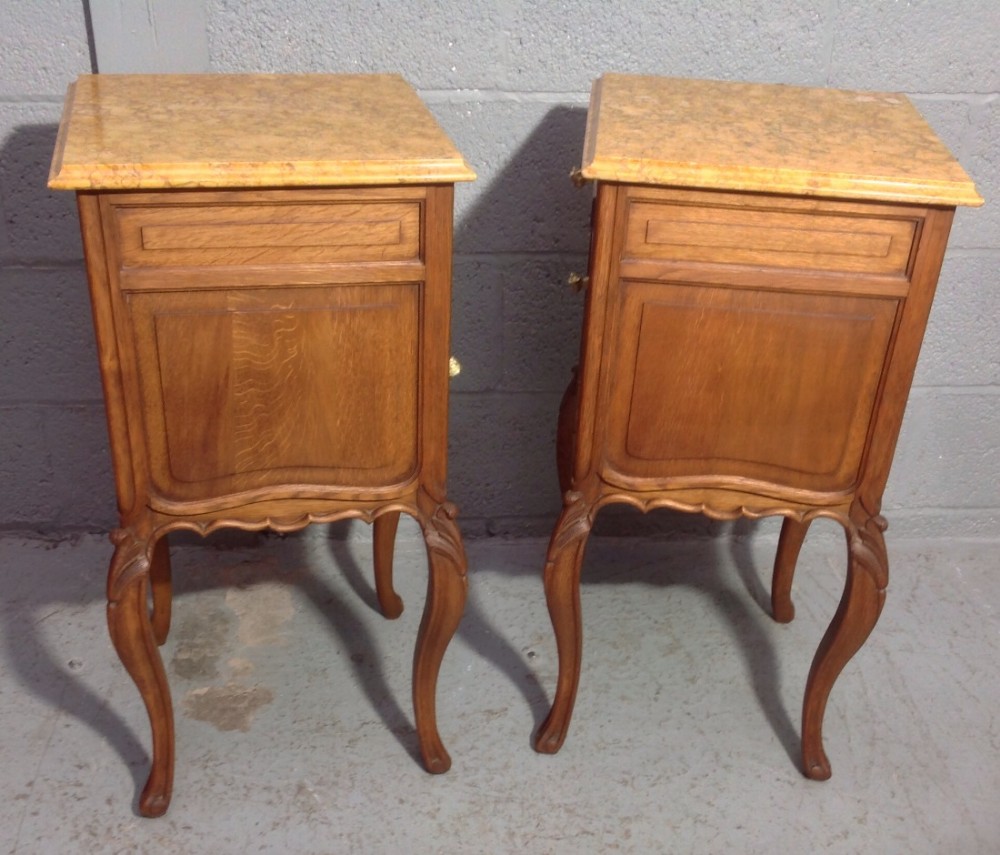 PAIR OF FRENCH OAK BEDSIDE CABINETS View III