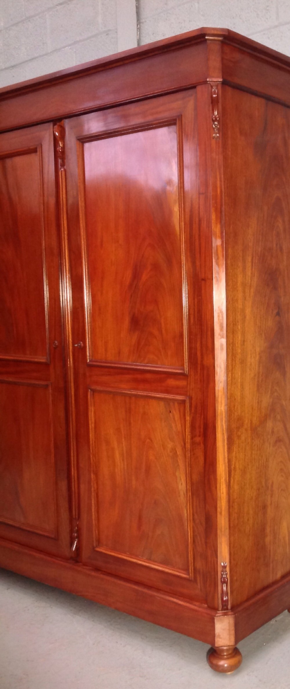 LARGE FRENCH MAHOGANY ARMOIRE View II