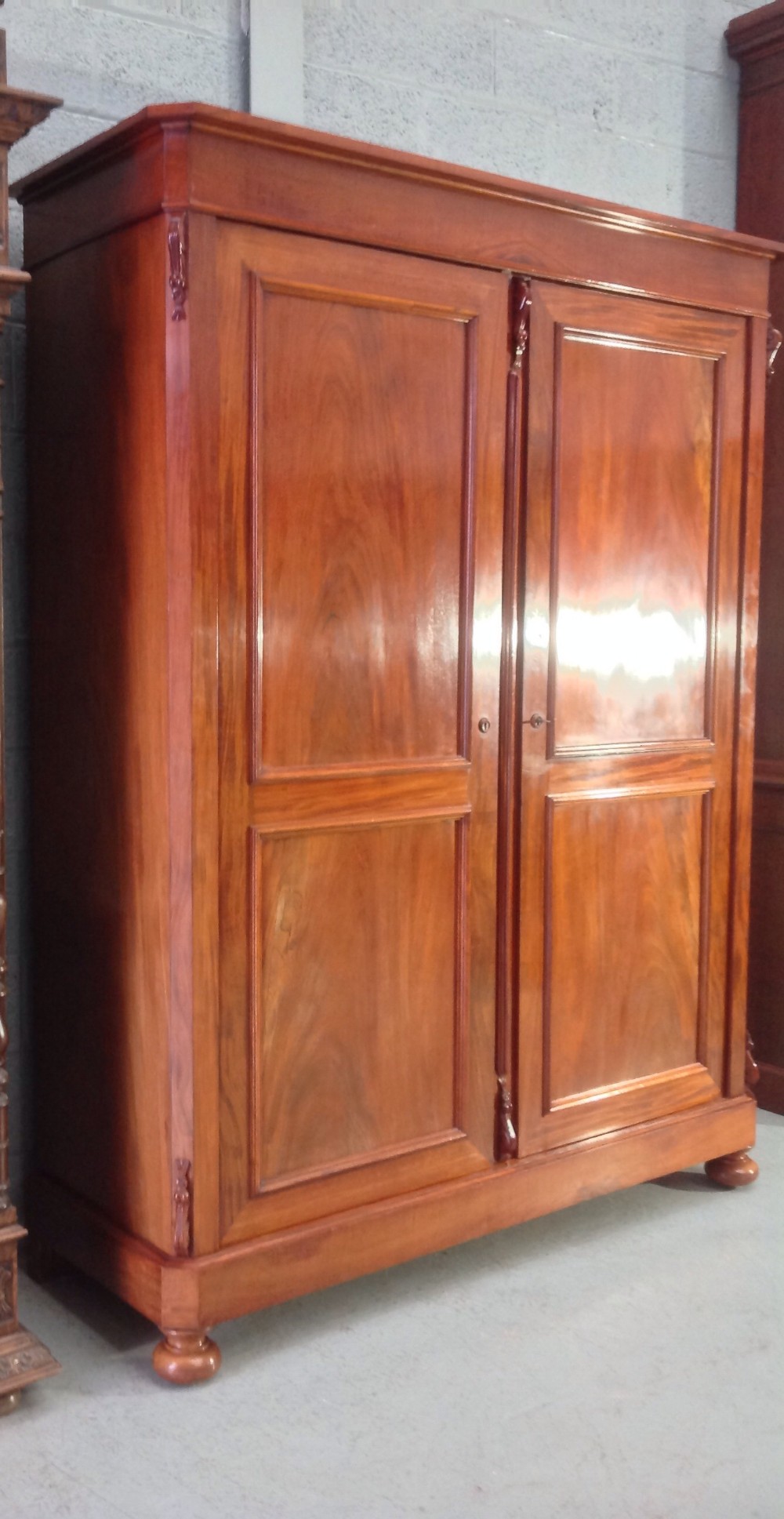 LARGE FRENCH MAHOGANY ARMOIRE View III