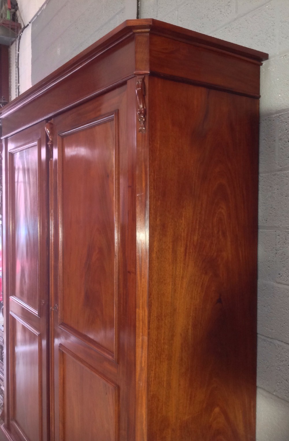 LARGE FRENCH MAHOGANY ARMOIRE View VII