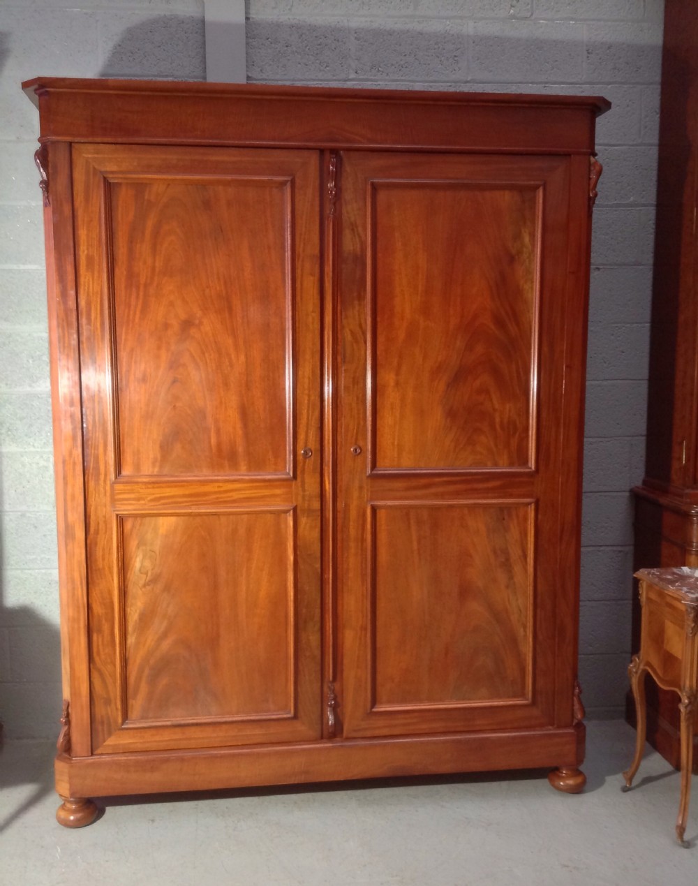 LARGE FRENCH MAHOGANY ARMOIRE View XI
