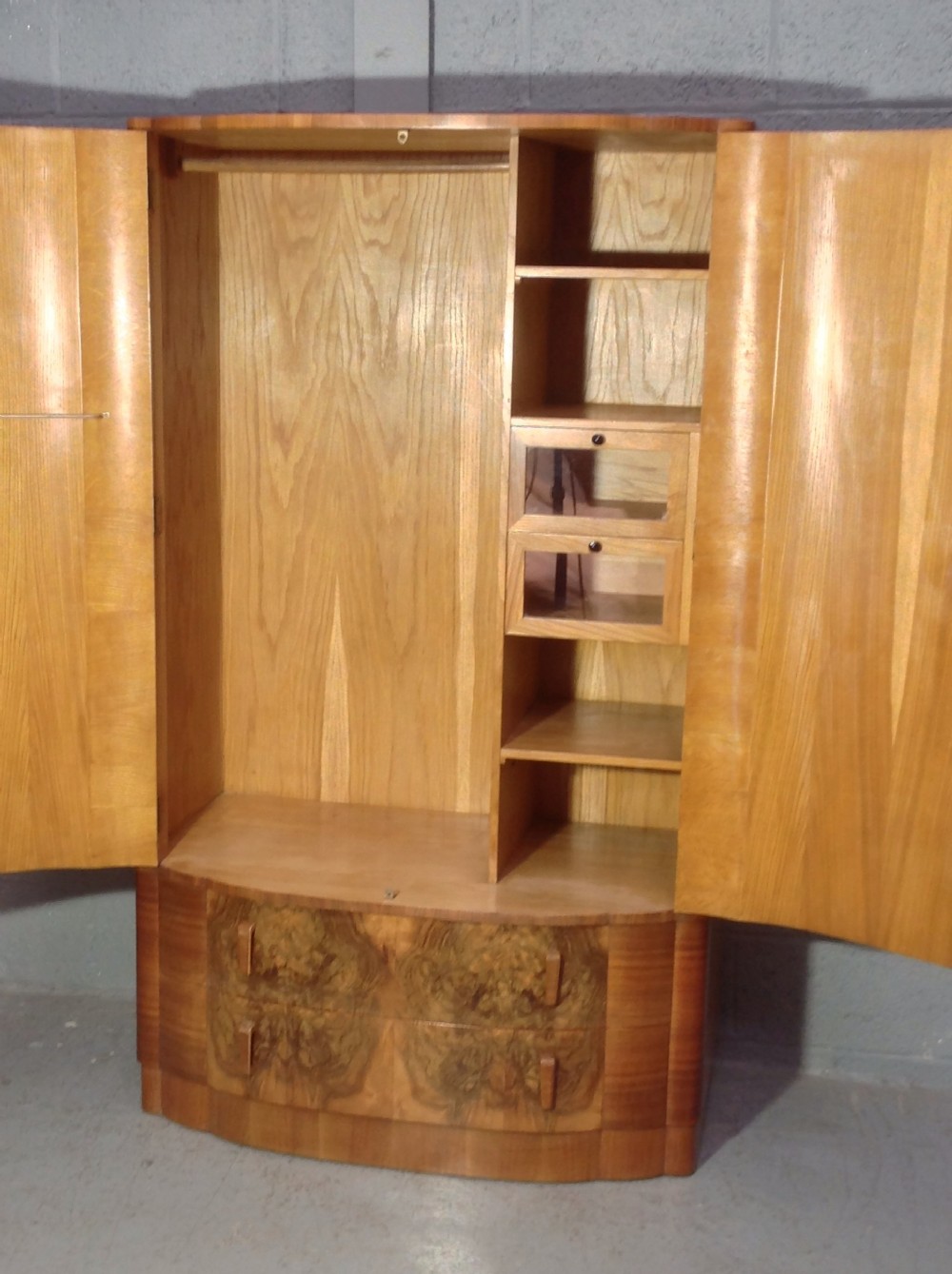 ART DECO WALNUT FITTED WARDROBE  View V