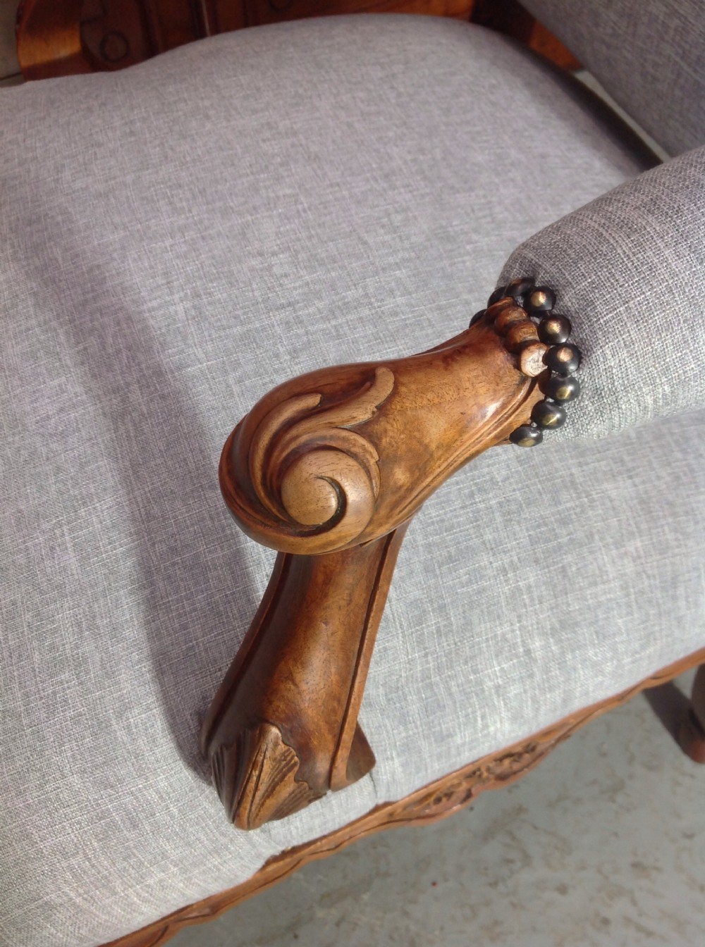 PAIR OF FRENCH WALNUT FAUTEUILS  View III