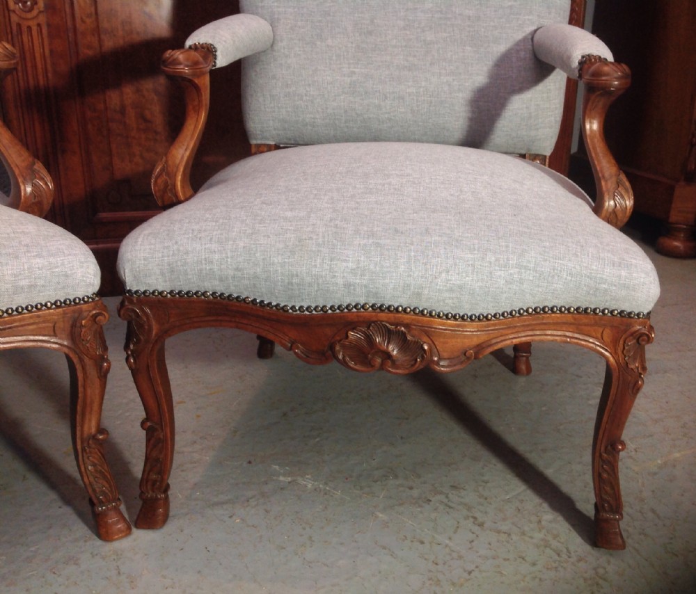 PAIR OF FRENCH WALNUT FAUTEUILS  View IV