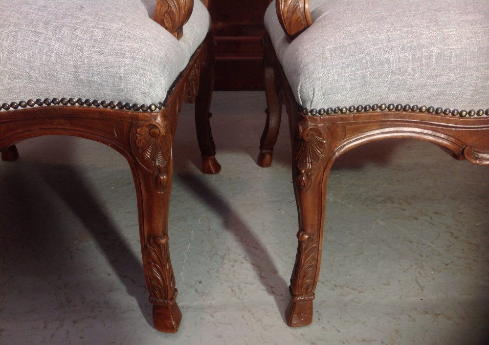 PAIR OF FRENCH WALNUT FAUTEUILS  View V