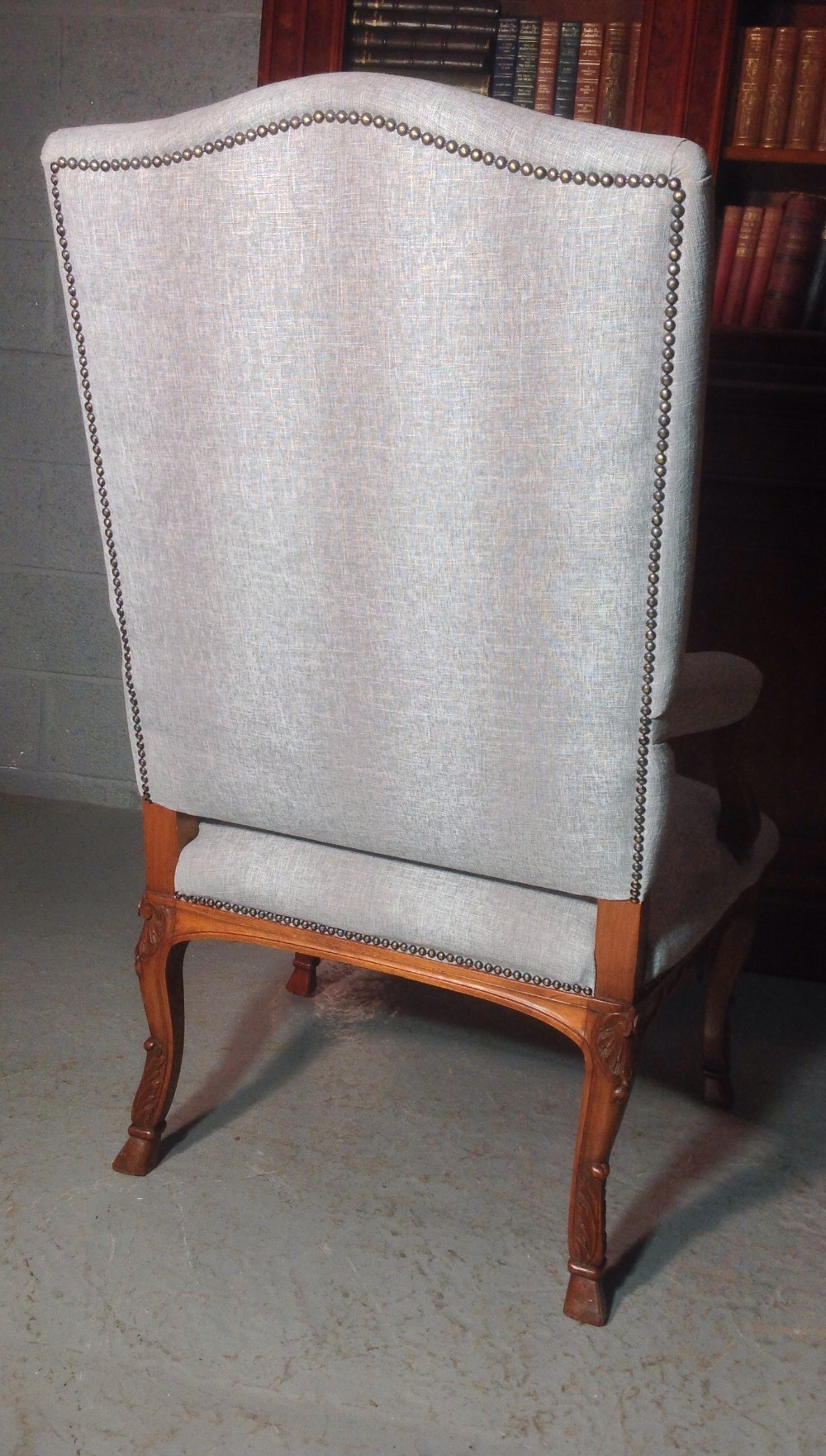 CARVED WALNUT FRENCH FAUTEUIL View V
