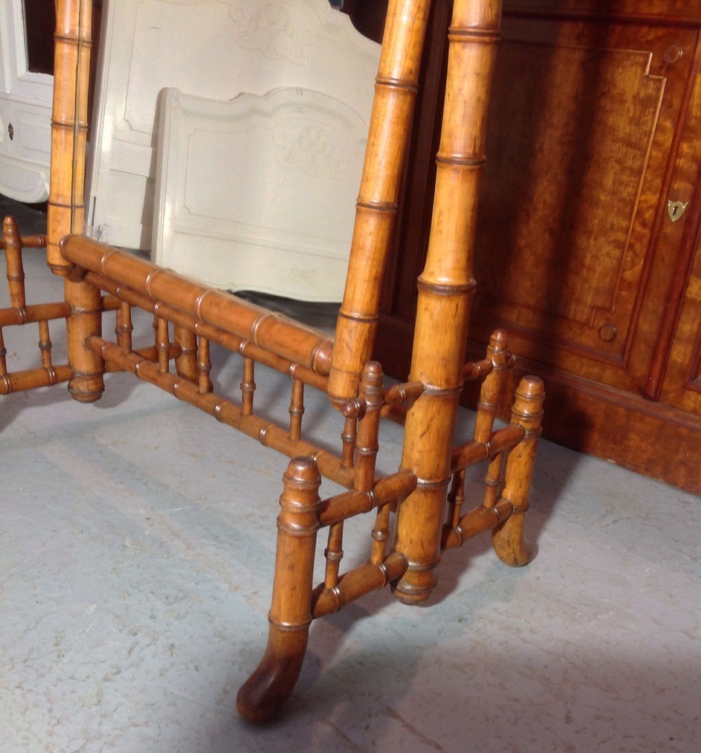 FAUX BAMBOO FRENCH CHEVAL MIRROR View III