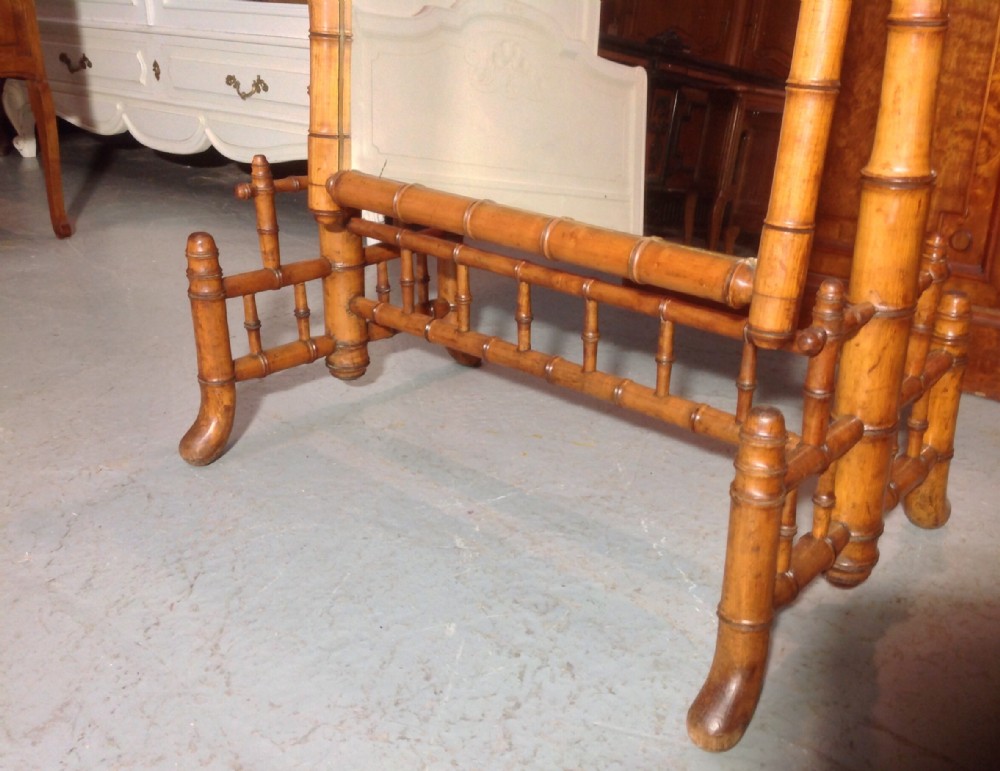 FAUX BAMBOO FRENCH CHEVAL MIRROR View IV