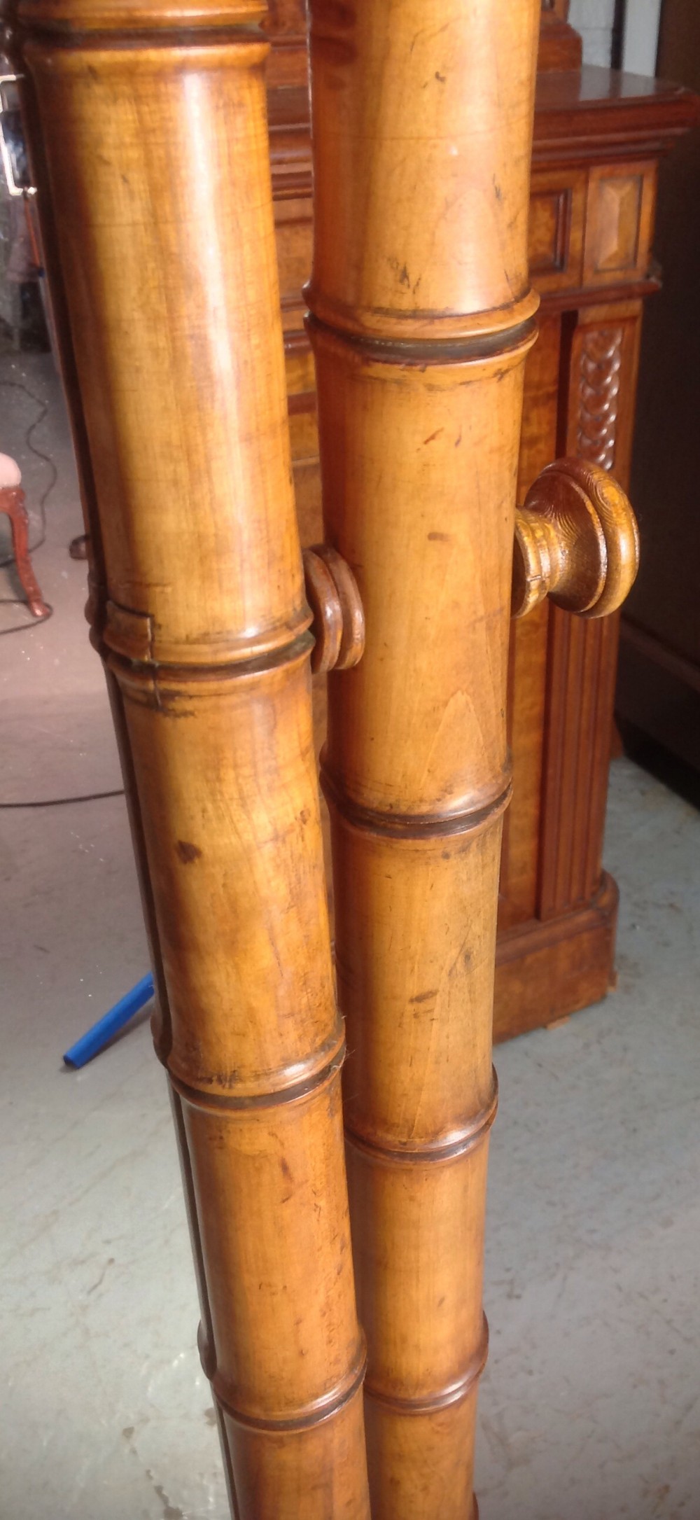 FAUX BAMBOO FRENCH CHEVAL MIRROR View VII