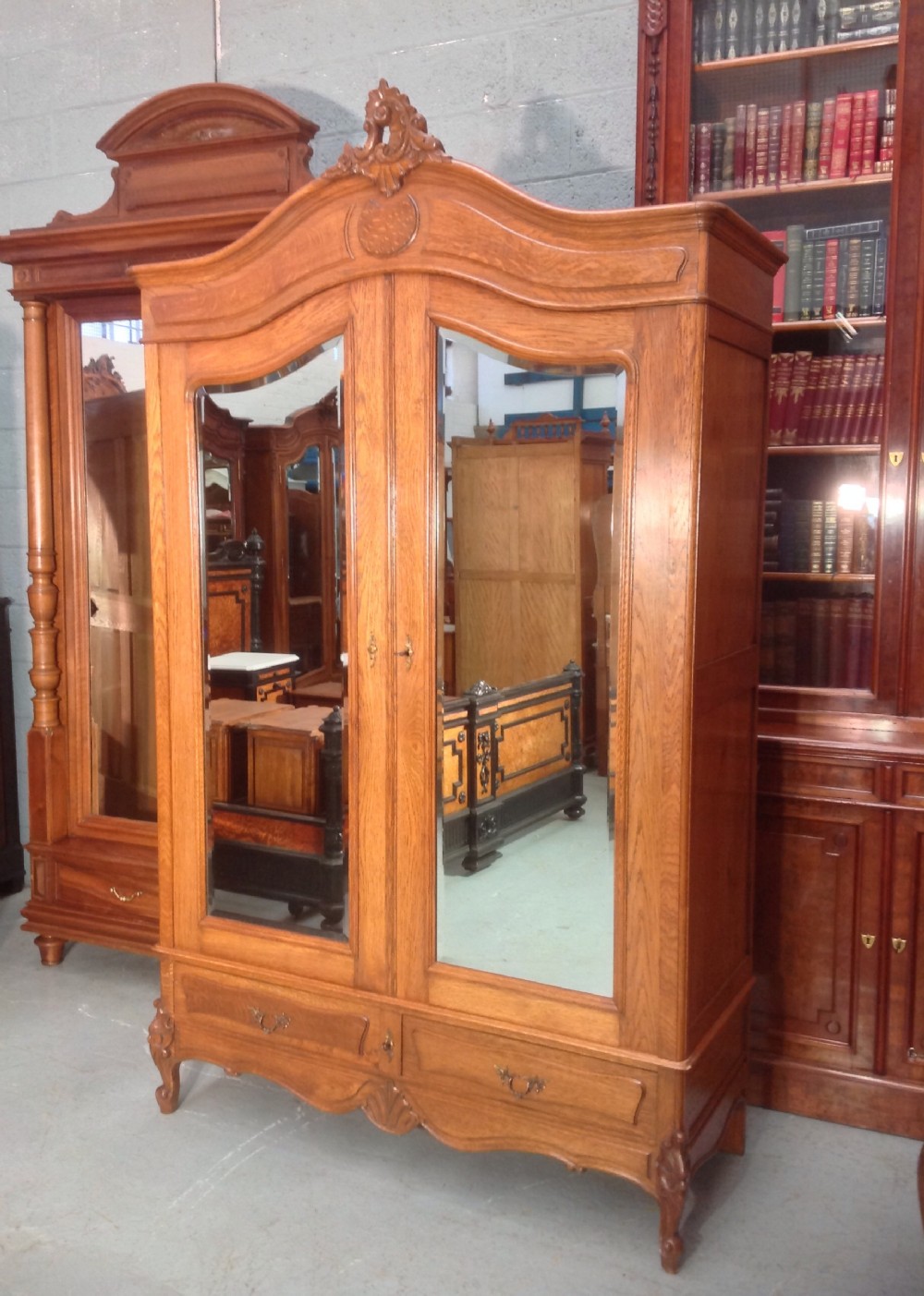 CARVED OAK FRENCH ARMOIRE View IX