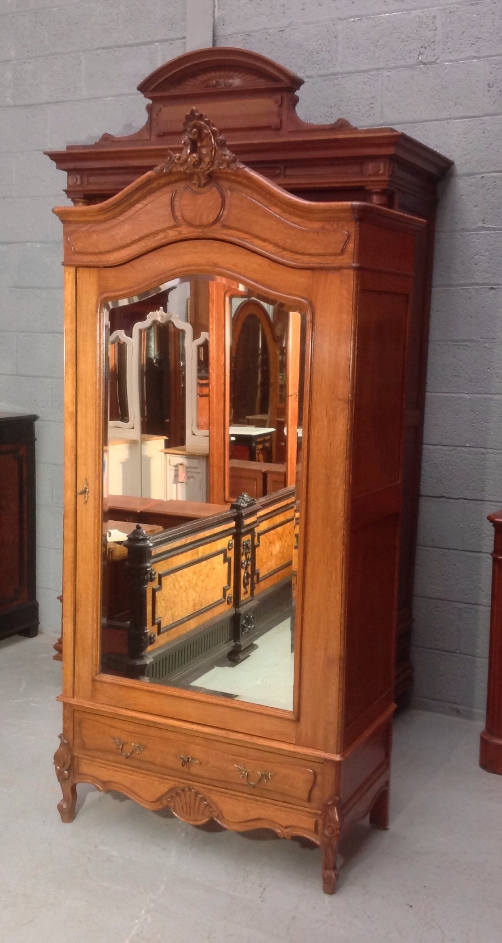 CARVED OAK FRENCH AMOIRE View II