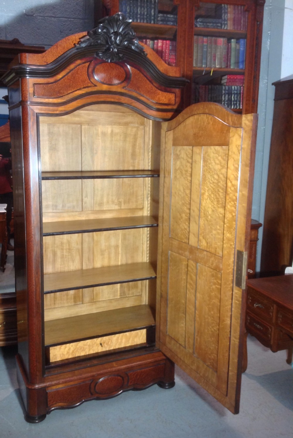 FRENCH AMBOYNA SINGLE ARMOIRE View II