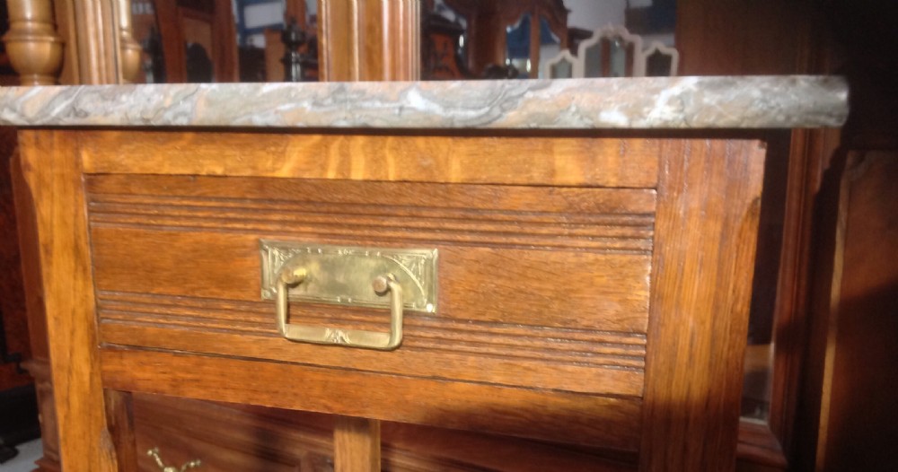 PAIR OF FRENCH OAK ARTS AND CRAFTS BEDSIDE CABINETS View V