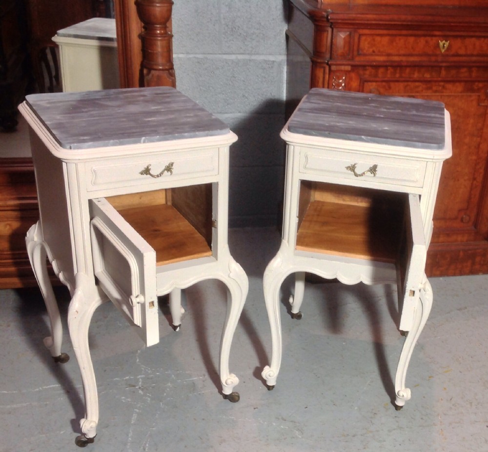 PAIR OF PAINTED FRENCH BEDSIDE CABINETS View III