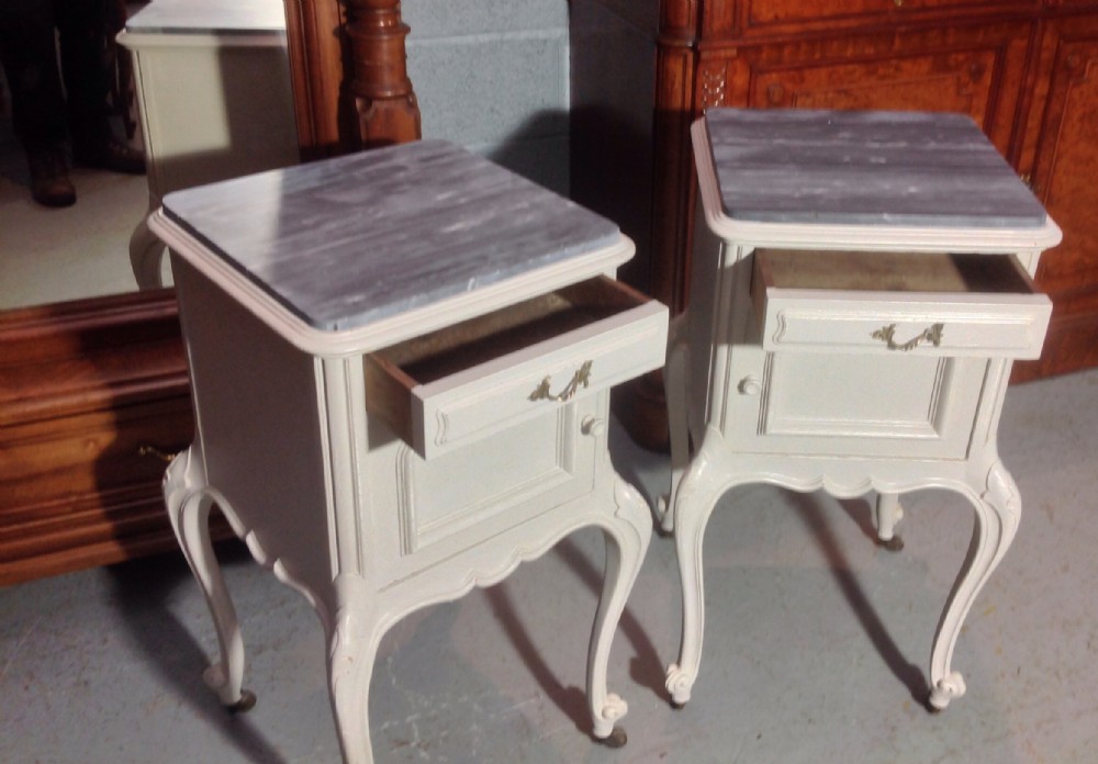PAIR OF PAINTED FRENCH BEDSIDE CABINETS View IV