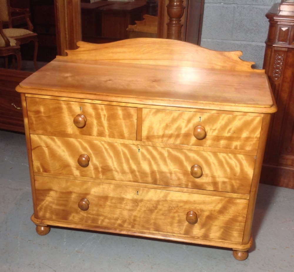 SATIN BIRCH VICTORIAN CHEST OF DRAWERS View II