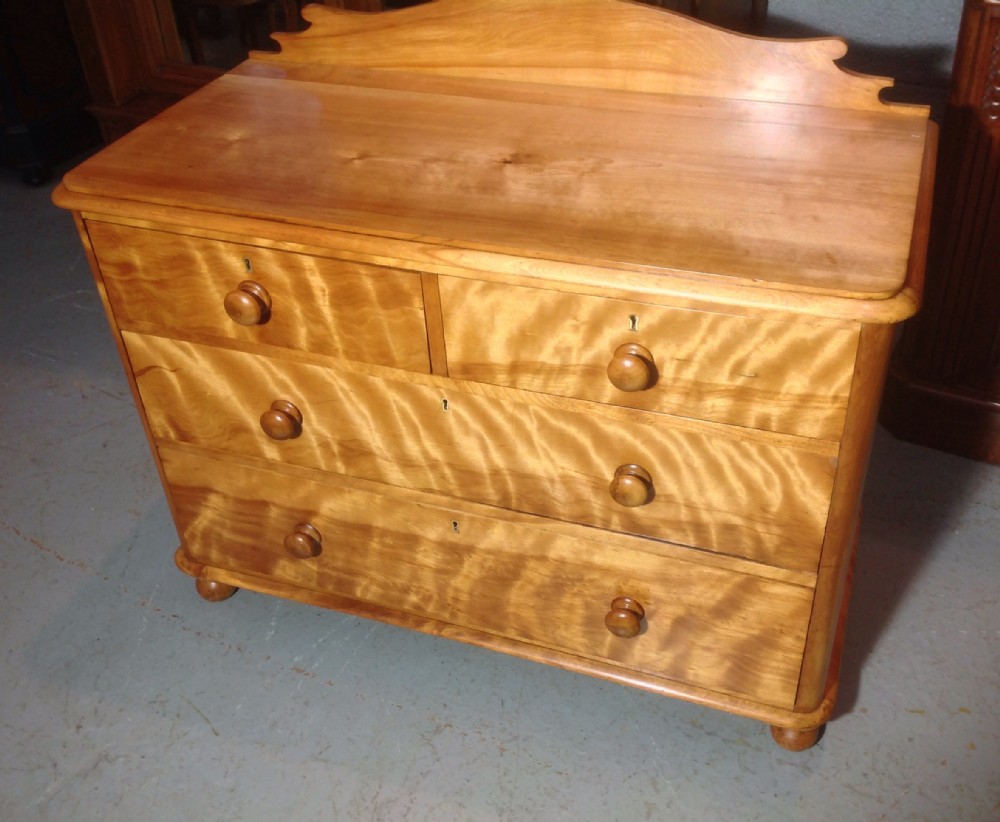 SATIN BIRCH VICTORIAN CHEST OF DRAWERS View III