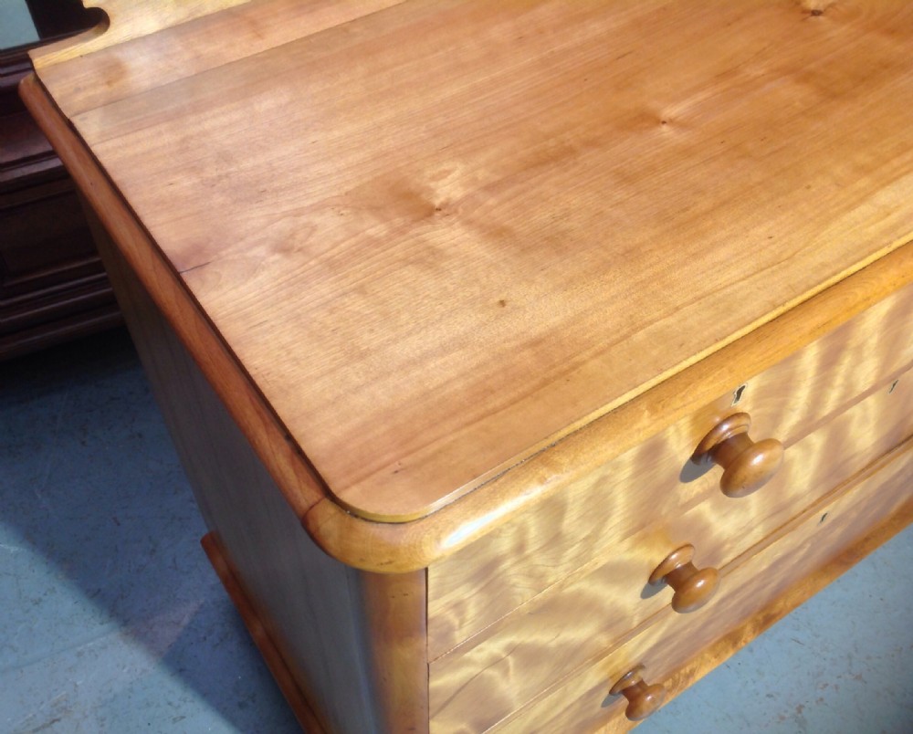 SATIN BIRCH VICTORIAN CHEST OF DRAWERS View IV