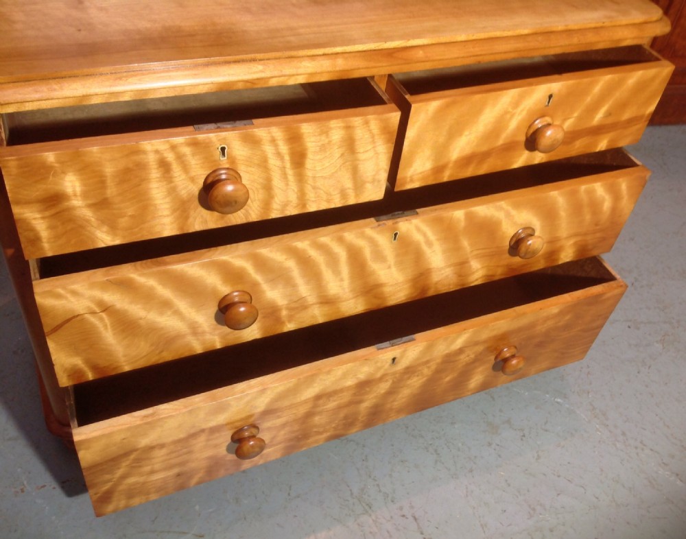 SATIN BIRCH VICTORIAN CHEST OF DRAWERS View V