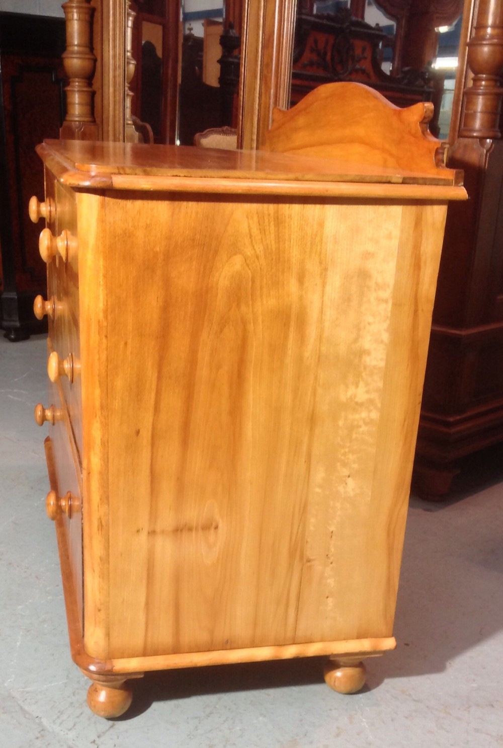SATIN BIRCH VICTORIAN CHEST OF DRAWERS View VIII