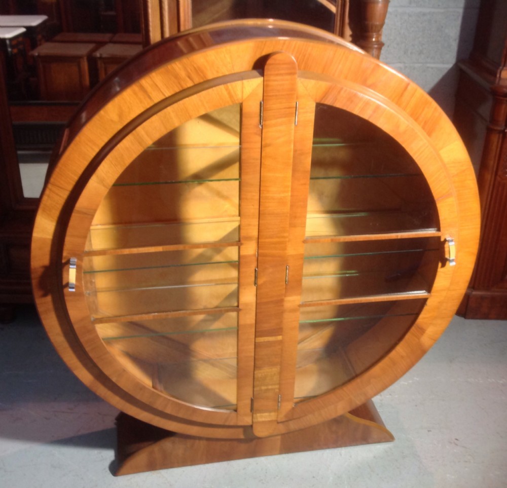 ART DECO WALNUT DISPLAY CABINET View V