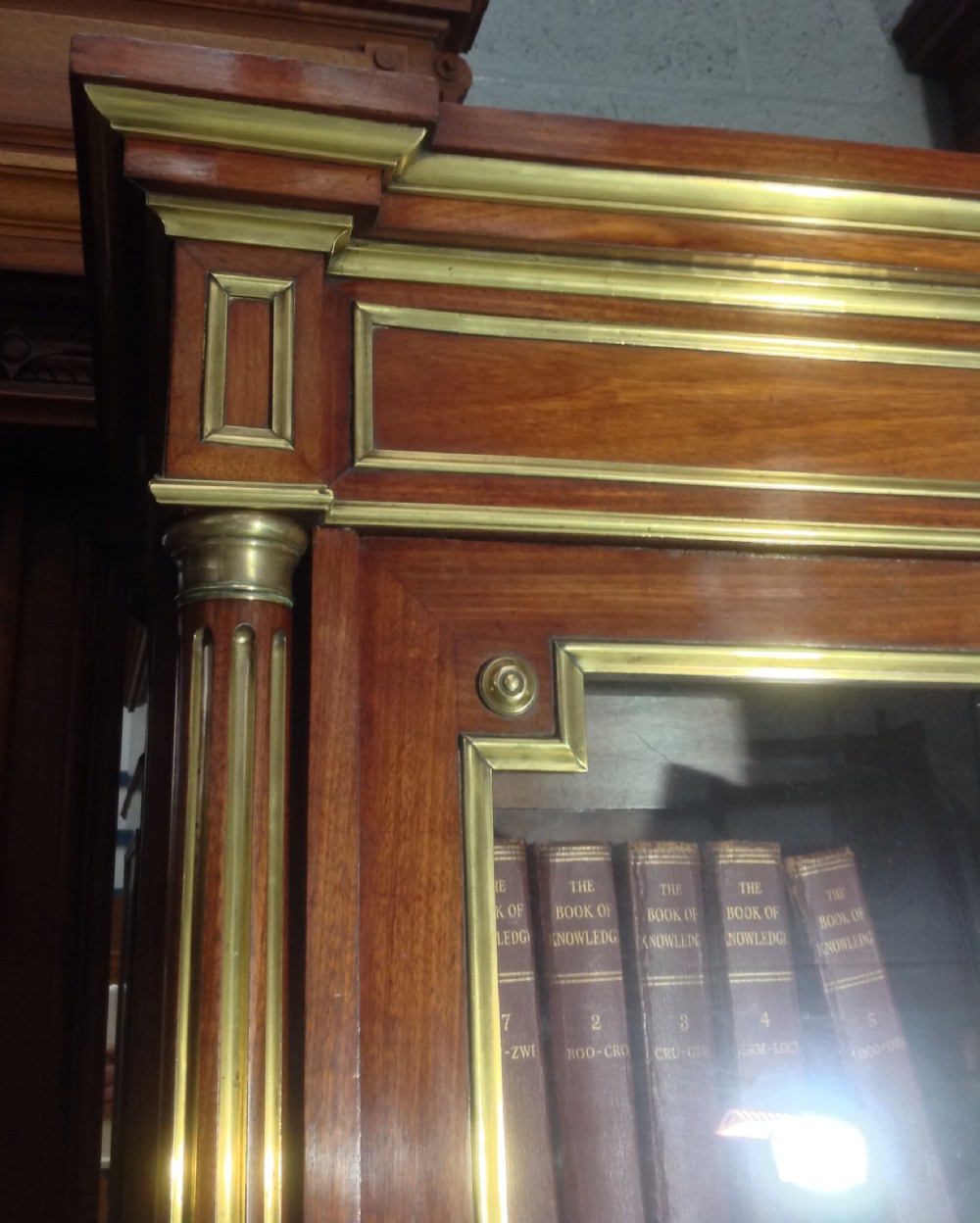 MAHOGANY AND BRASS FRENCH BOOKCASE View II