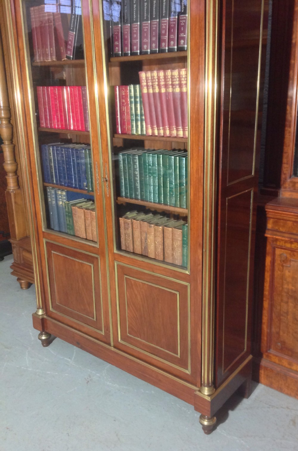 MAHOGANY AND BRASS FRENCH BOOKCASE View IV