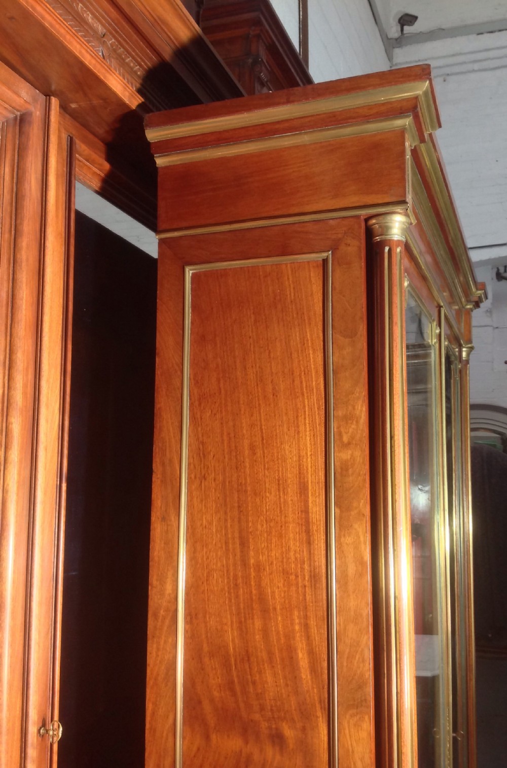 MAHOGANY AND BRASS FRENCH BOOKCASE View V