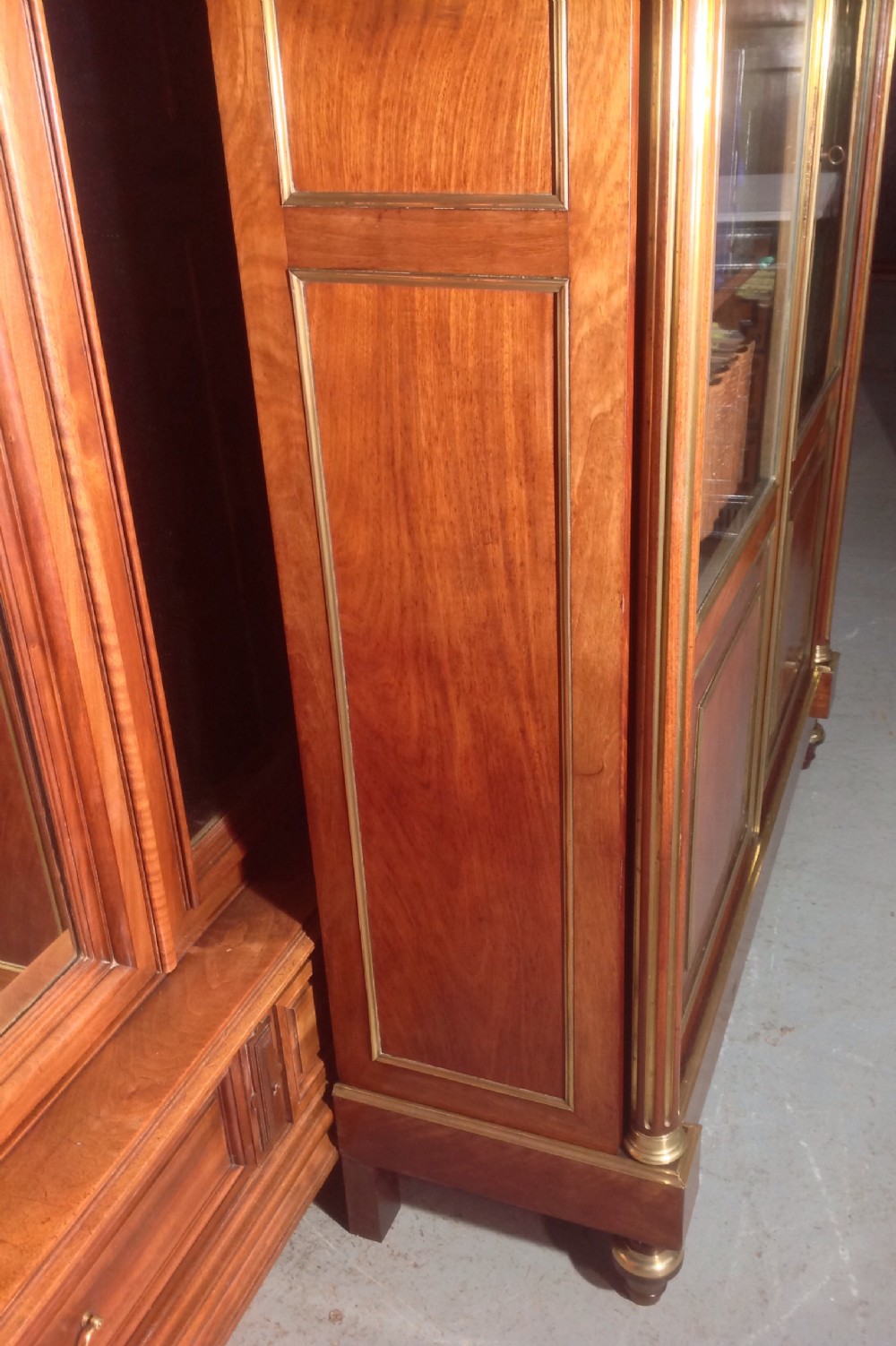 MAHOGANY AND BRASS FRENCH BOOKCASE View VI