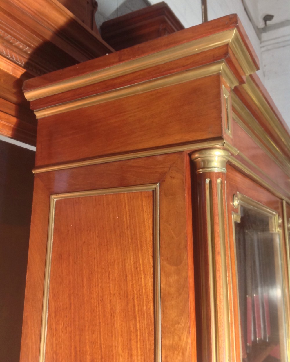 MAHOGANY AND BRASS FRENCH BOOKCASE View VII