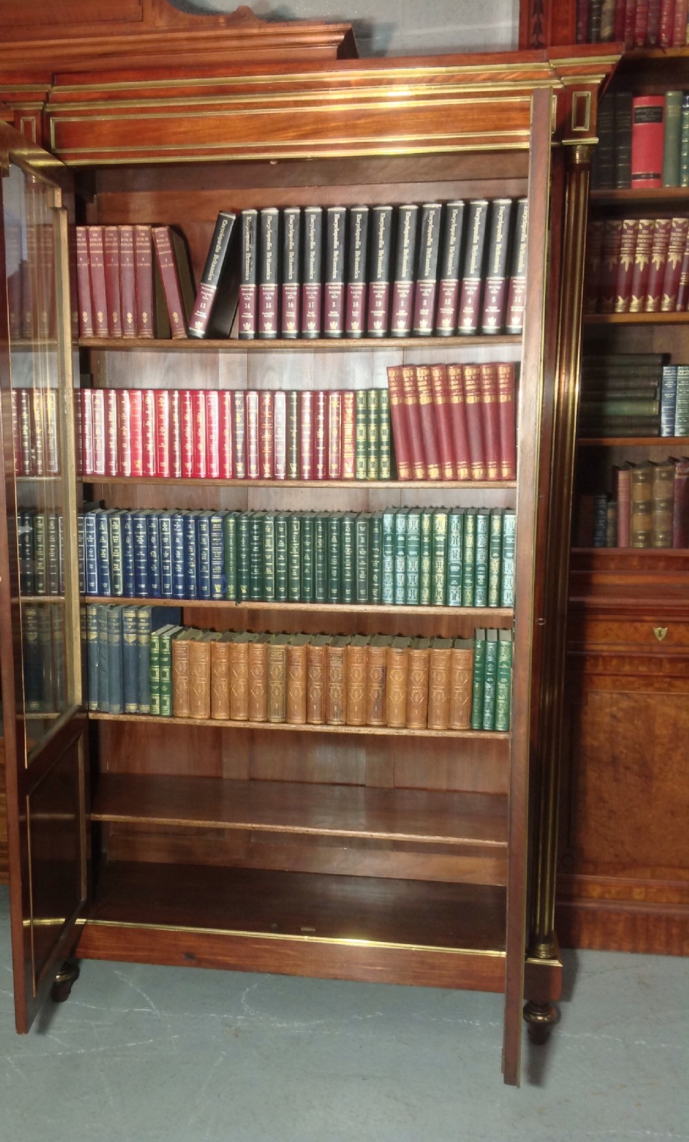 MAHOGANY AND BRASS FRENCH BOOKCASE View XIII