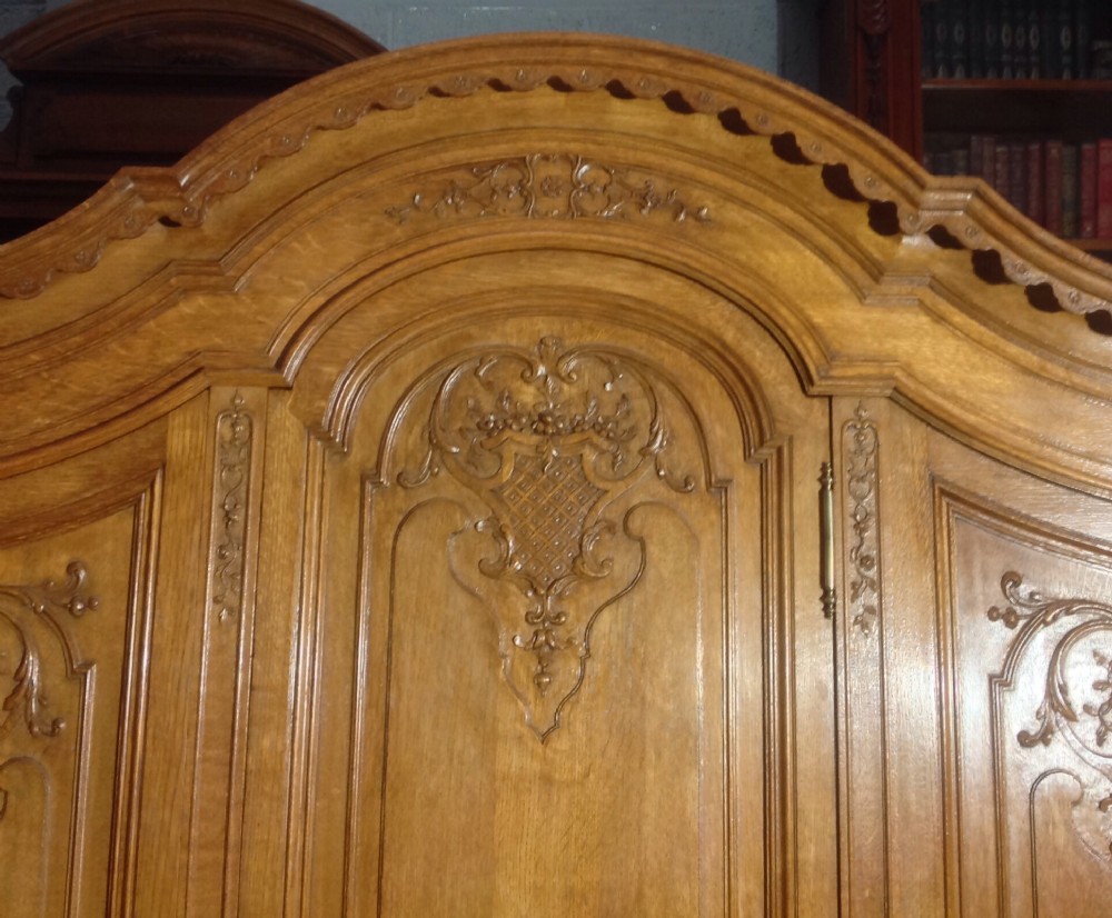 ORNATELY CARVED FRENCH OAK ARMOIRE View II
