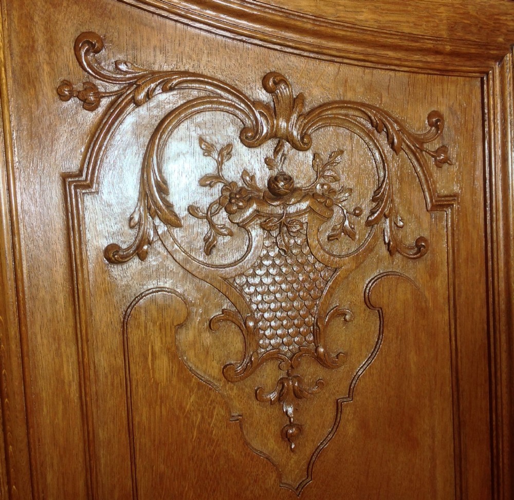 ORNATELY CARVED FRENCH OAK ARMOIRE View IX