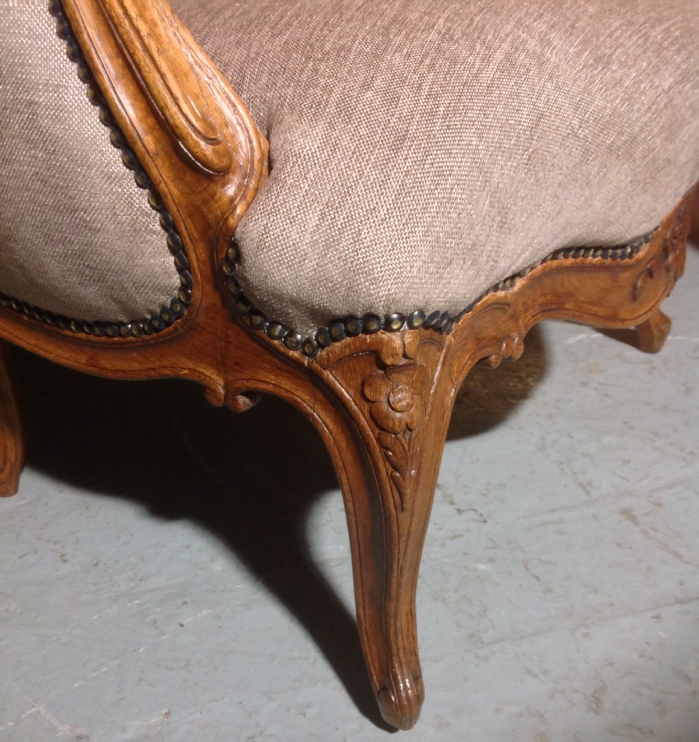 PAIR OF FRENCH OAK CARVED ARMCHAIRS View III