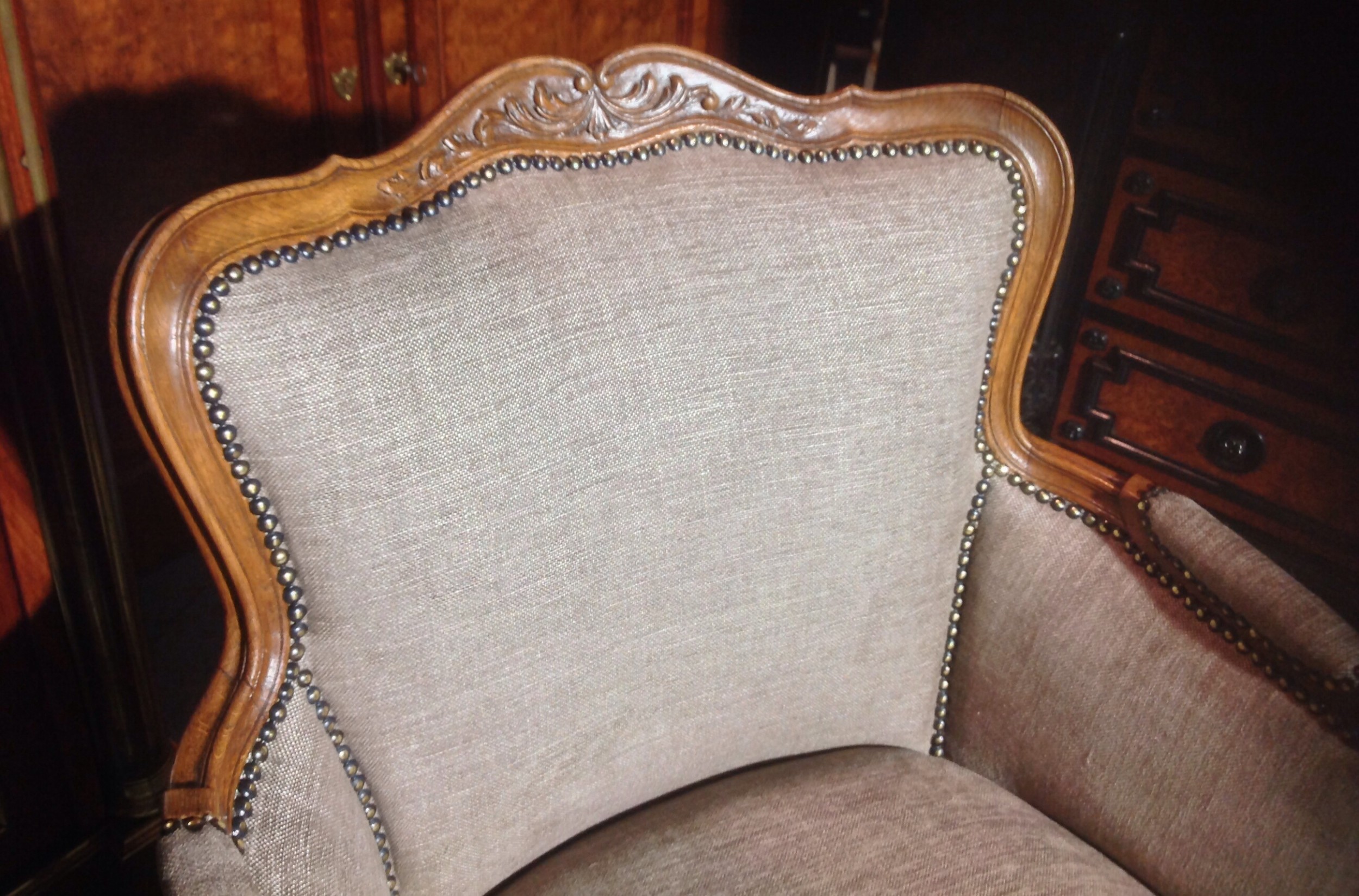 PAIR OF FRENCH OAK CARVED ARMCHAIRS View VI