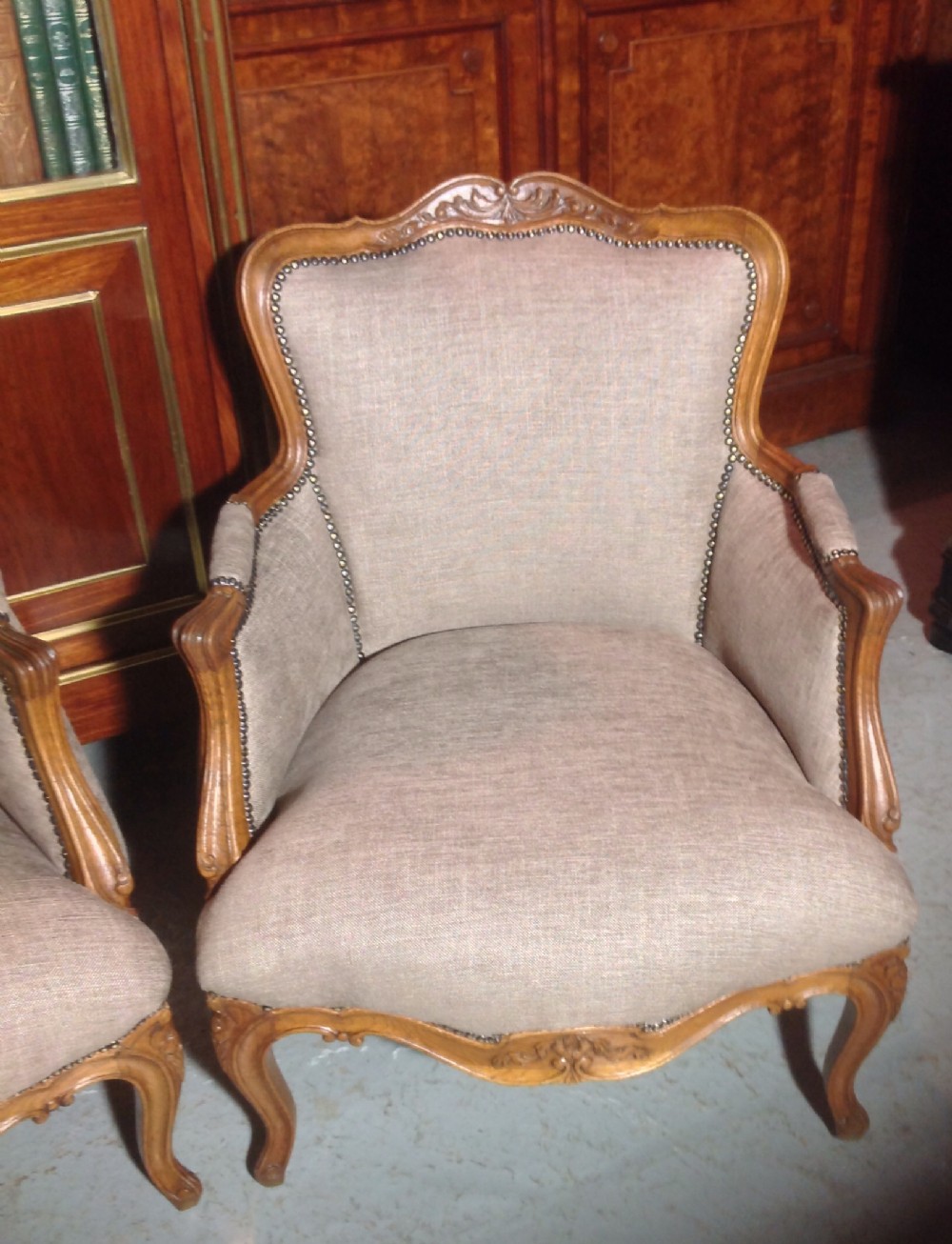 PAIR OF FRENCH OAK CARVED ARMCHAIRS View VII