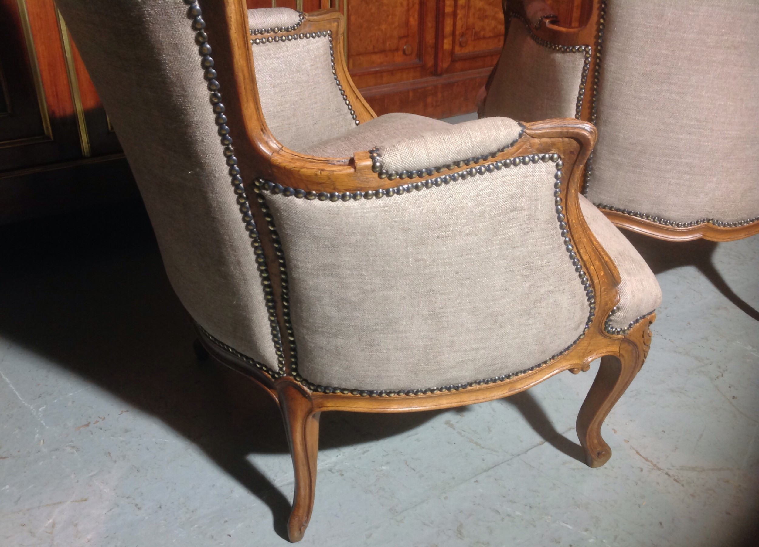 PAIR OF FRENCH OAK CARVED ARMCHAIRS View IX