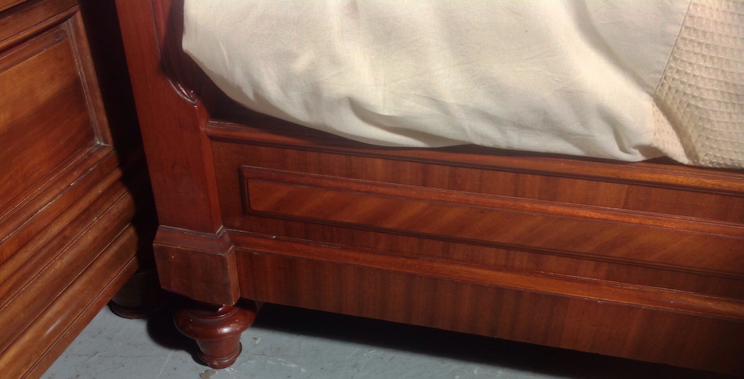 MAHOGANY AND BRASS FRENCH BED View IX
