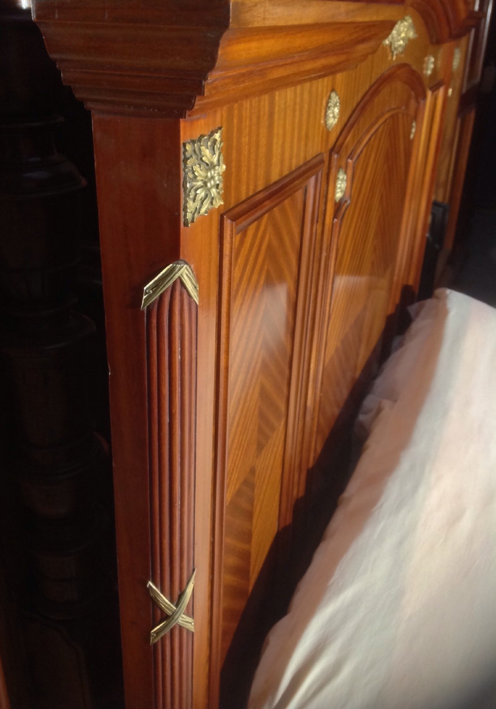 MAHOGANY AND BRASS FRENCH BED View VII