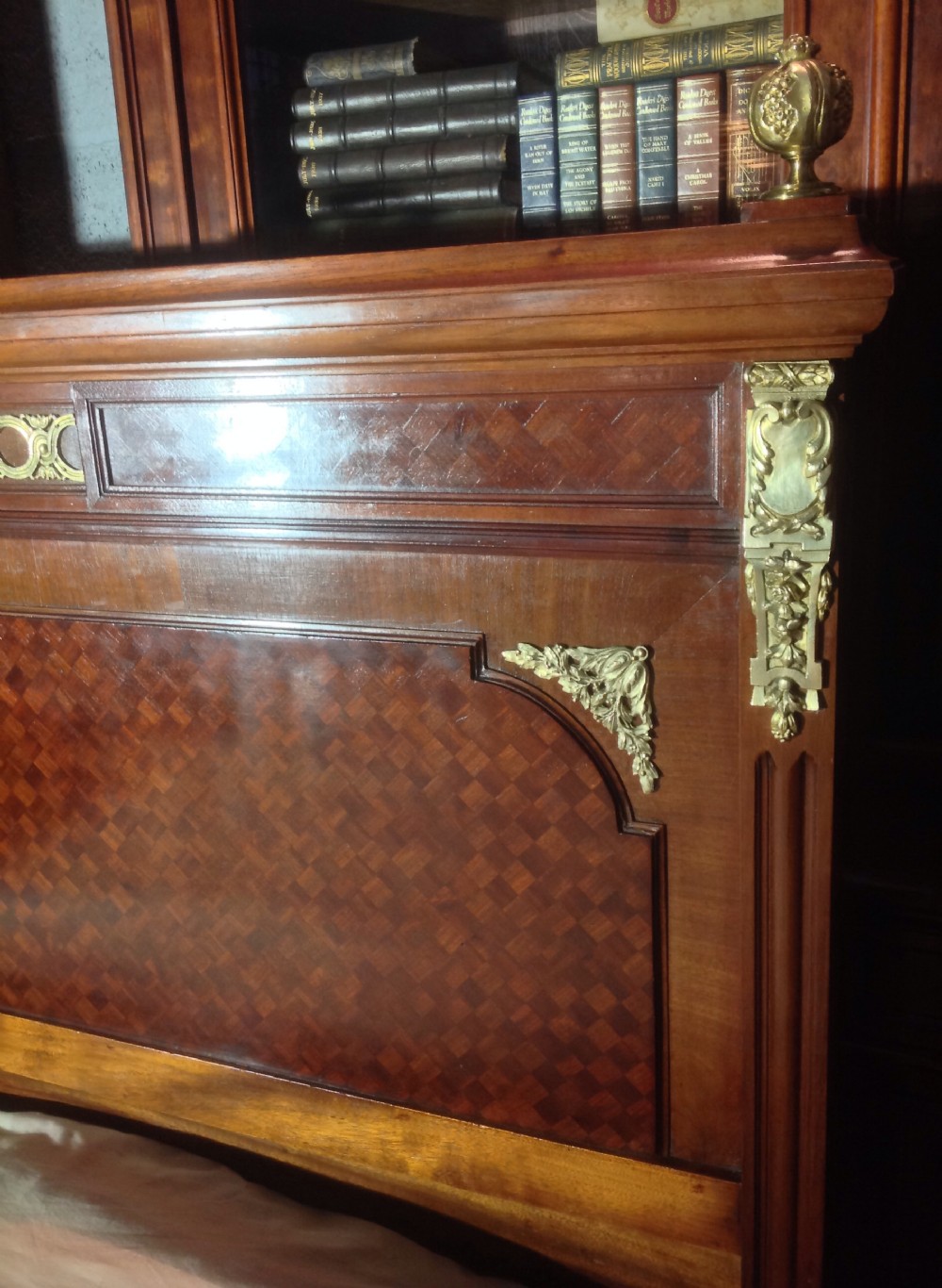 MAHOGANY AND BRASS FRENCH BED View III