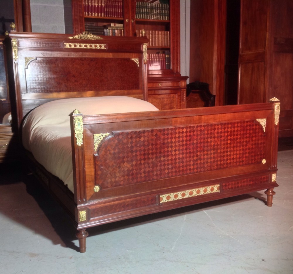 MAHOGANY AND BRASS FRENCH BED View VII