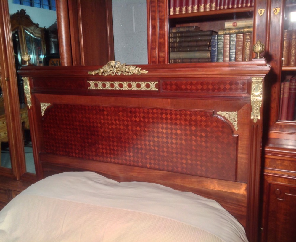 MAHOGANY AND BRASS FRENCH BED View IX