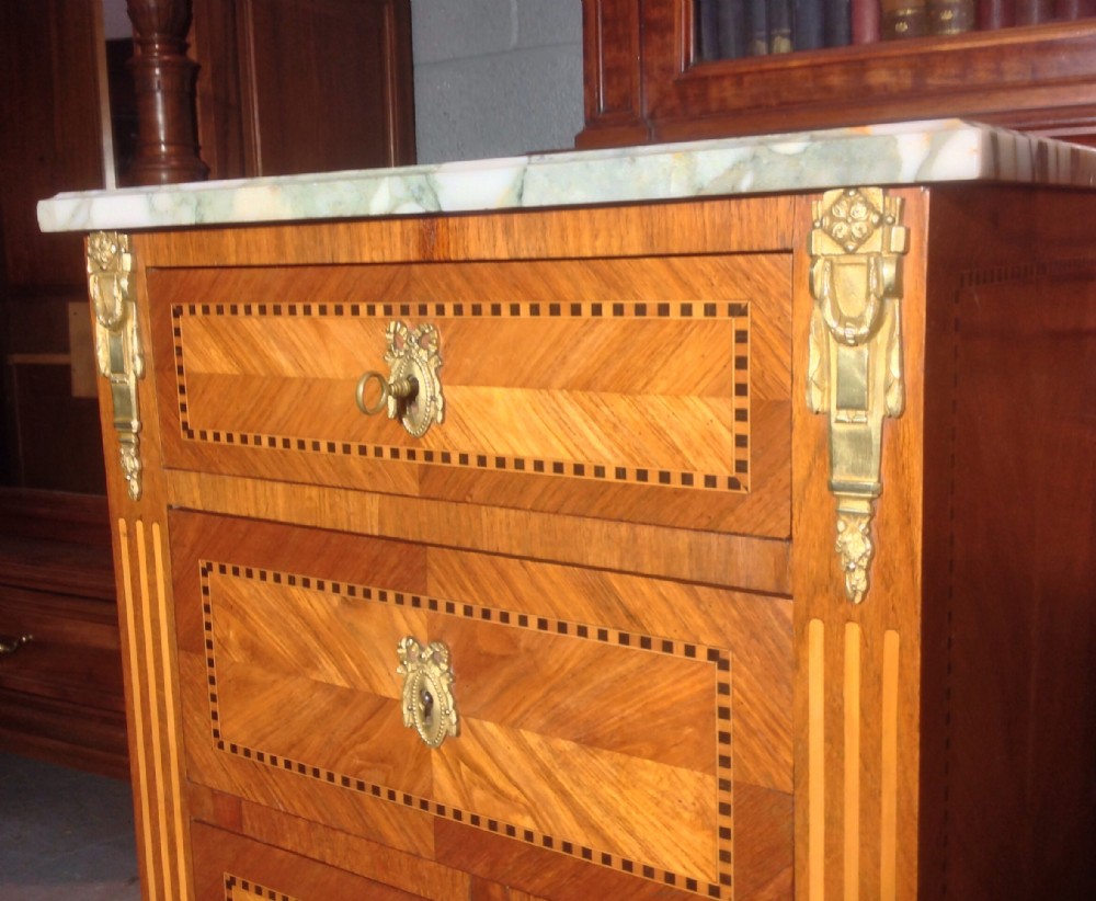 INLAID FRENCH CHEST OF DRAWERS View V