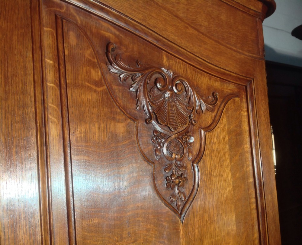CARVED OAK FRENCH ARMOIRE View II