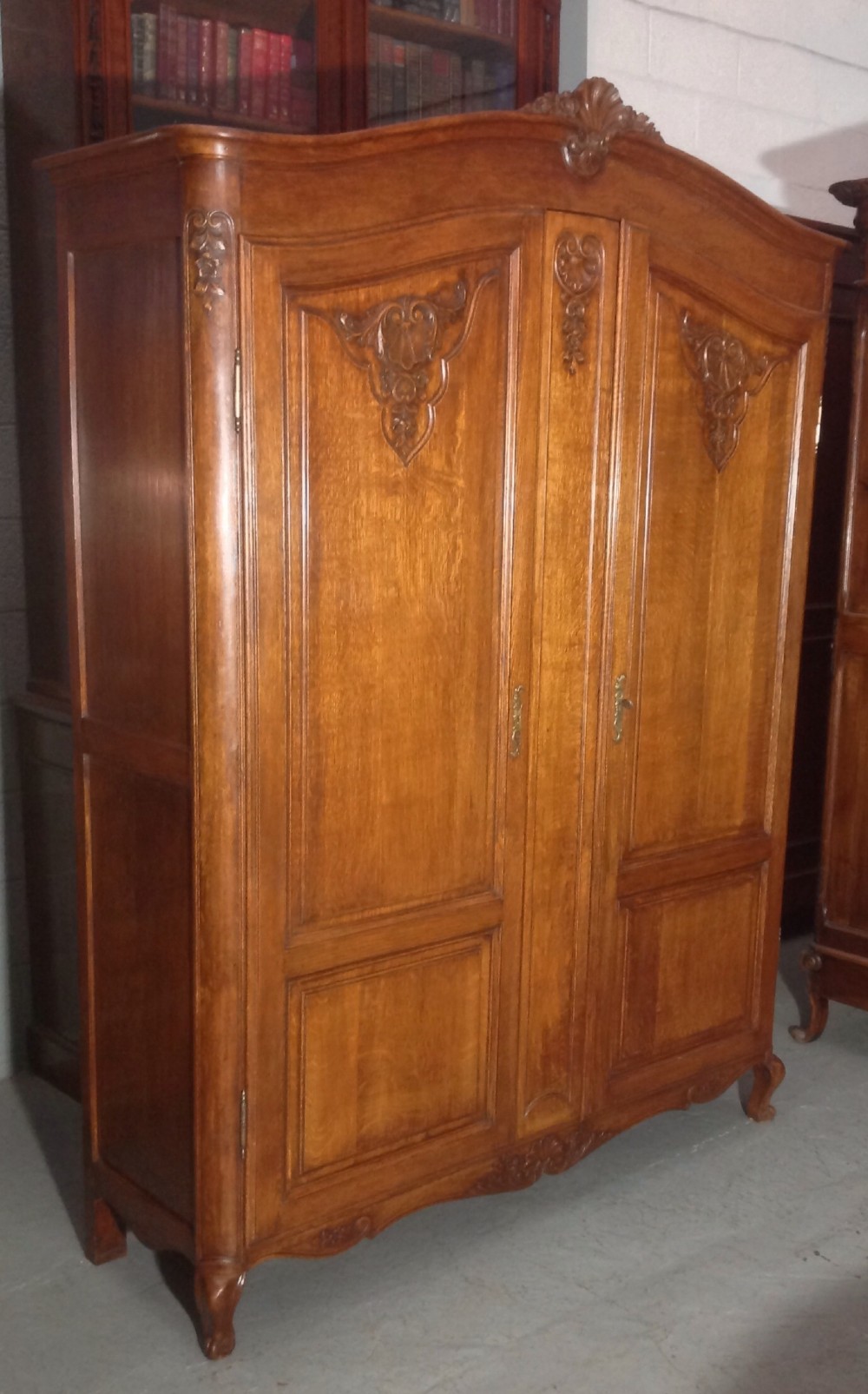 CARVED OAK FRENCH ARMOIRE View IX