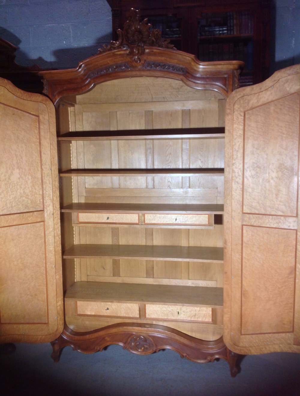 CARVED WALNUT FRENCH ARMOIRE View VII