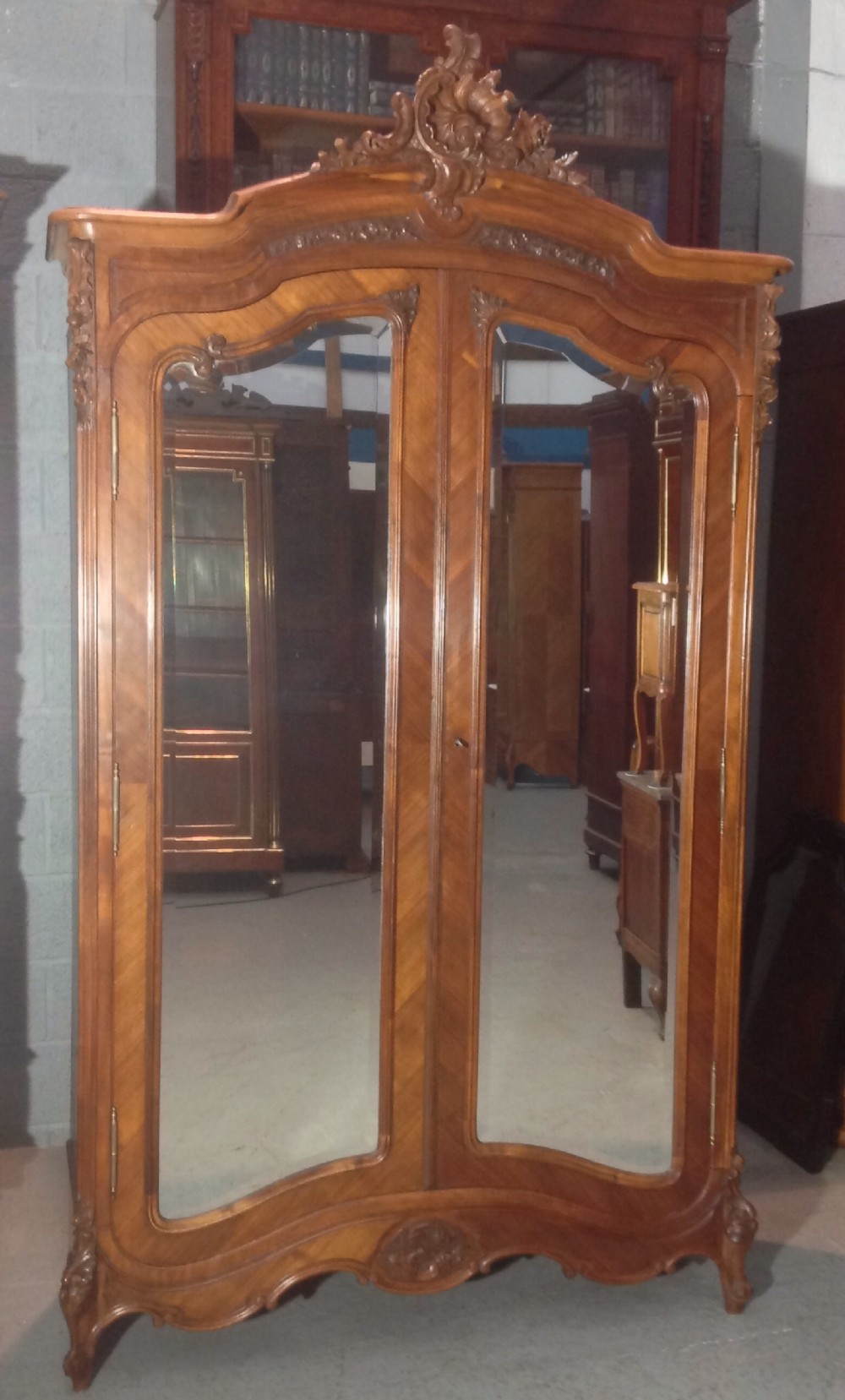 CARVED WALNUT FRENCH ARMOIRE View XI