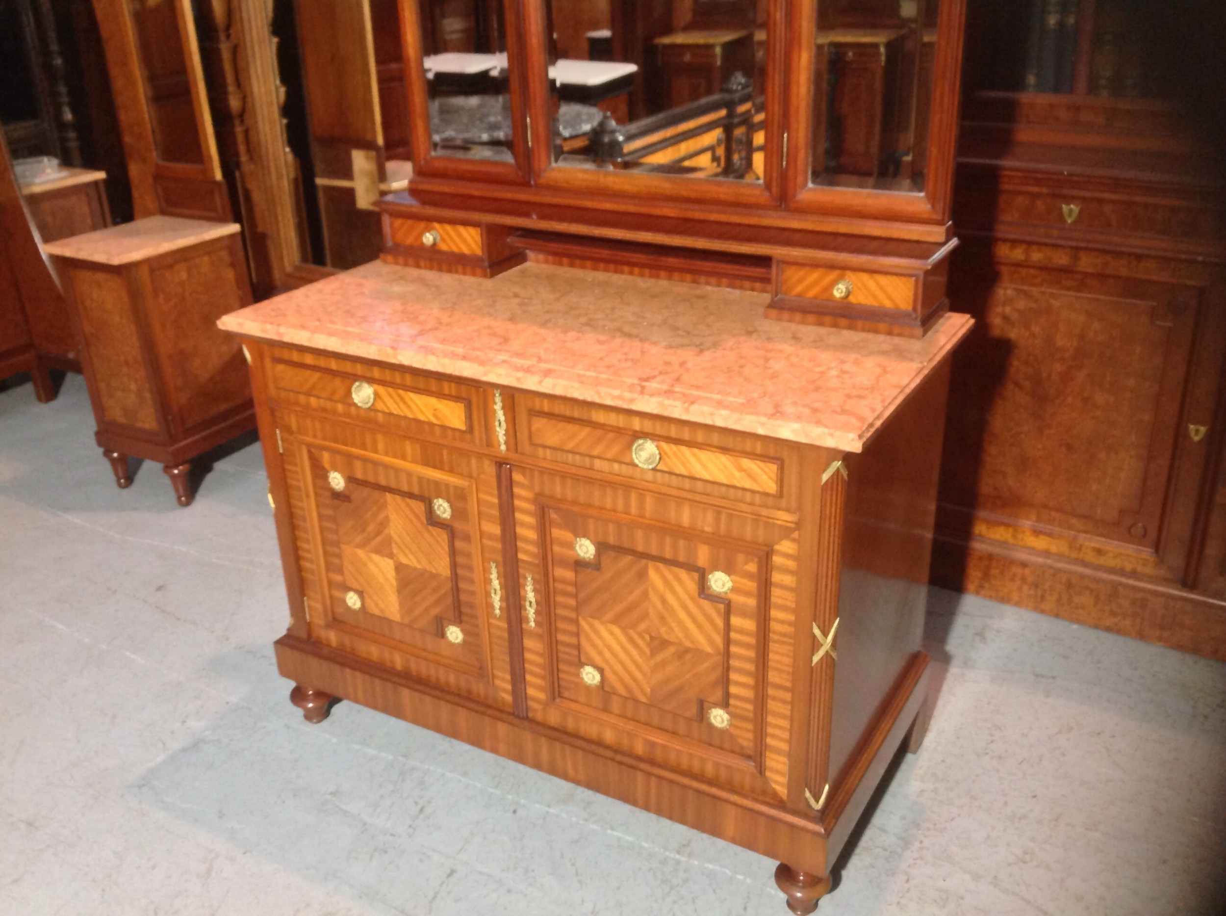 MARBLE TOP FRENCH DRESSING TABLE WITH ANNONITE FEATURE View III