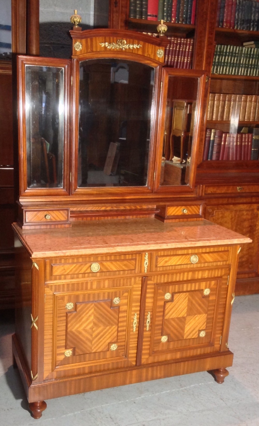 MARBLE TOP FRENCH DRESSING TABLE WITH ANNONITE FEATURE View X
