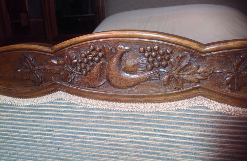 CARVED OAK FRENCH MARRIAGE BED  View II